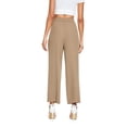 thumbnail image 6 of MINGLE ZING Women's Wide Leg Long Trousers with Tie Belt for Women Pleated Front High Waisted Pants, 6 of 6