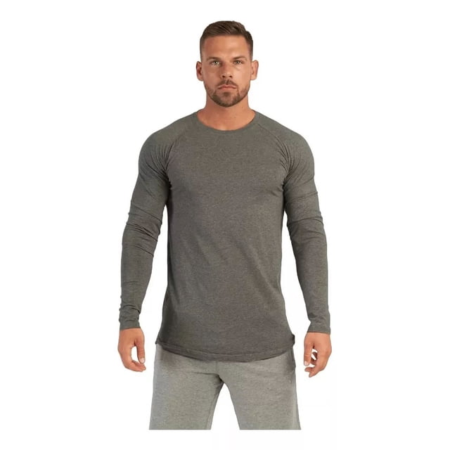 Playera Cuello Redondo Manga Larga Caballero 100% Algodon