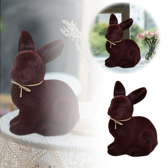 Binwennn Cute Easter Bunny With Miniature Tabletop Decoration Realistic Imitation Bunny Suitable For Family Living Rooms Cute Spring Seasonal Decoration Snowflake Ornament Drummer Ornament Christmas