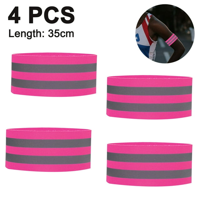 4 Pcs Bandes Réfléchissantes Bandes Réfléchissantes pour Poignet, Bras, Cheville, Jambe, Haute Visibilité Équipement Réfléchissant Bandes Réfléchissantes pour Marche Nocturne, Cyclisme et Course
