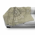 thumbnail image 3 of Compass Soft Flannel Fleece Throw Blanket, Vintage Style Windrose Navigation Directions Discovery Guidance Theme, Cozy Plush for Indoor and Outdoor Use, 50" x 70", Beige and Dark Taupe, by Ambesonne, 3 of 6
