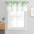 thumbnail image 2 of VOGOL Green Leaf Print Valance, Linen Textured Rod Pocket Curtain 52x18 Inches for Farmhouse, 2 of 7