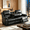 Black1, variant on Gewnee Sofa Adjustable Multifunctional Recliner Solid Wood Frame Air Leather Upholstery Living Room Black