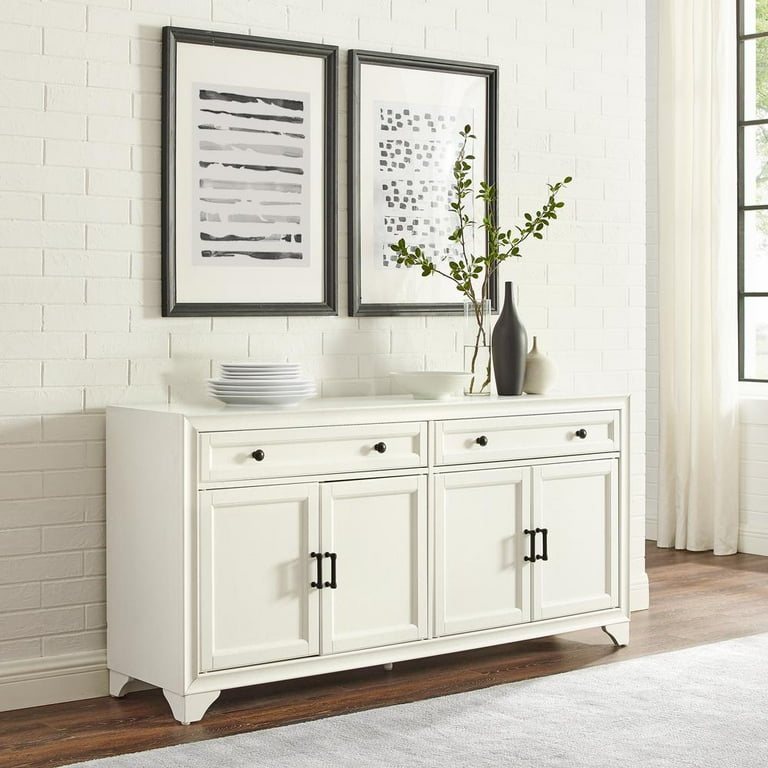 Crosley Furniture Tara Modern Wood Sideboard in Distressed White