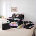 thumbnail image 4 of Erosebridal Initial A to Z Letter Bed in a Bag, Monogrammed T Bed Set, Retro Flower Reversible Comforter Sets, Super Cozy Room Decoration, 7pcs, 4 of 6