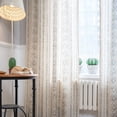 thumbnail image 3 of PixelForge Boho Linen Curtain, Farmhouse Curtain for Living Room, Light Filtering Rod Pocket, 1 Panel, Beige, 52"W x 84"L, 3 of 7