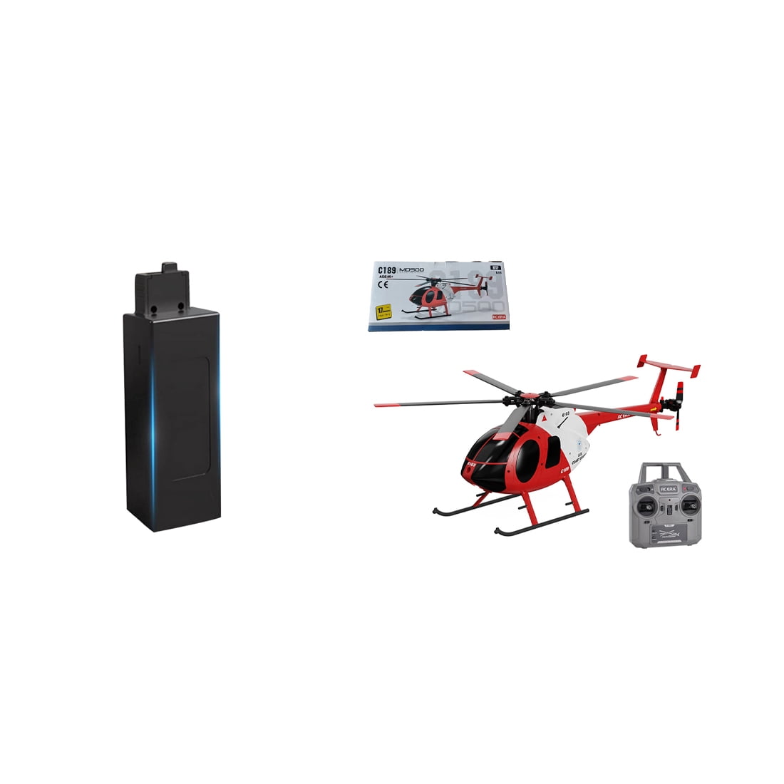 RC ERA C189 RC Helicopter with 6-Axis Gyro, 1:28 Scale MD500 4CH Single-Rotor Flybarless Helicopter, 2.4GHz RC Aircraft with Optical Flow & Altitude Hold for Adults