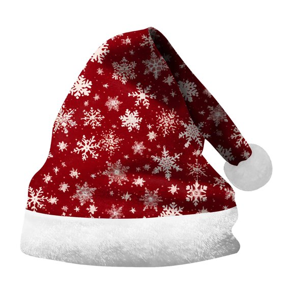 BUWTTED Christmas Hats for Womens Unisex Holiday Winter Warm Classic Snowflake Caps Plush Comfy Fall Festive New Year Party Gifts Santa Hat