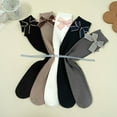 thumbnail image 4 of Godderr Kids Girl's High Socks Non-slip Knee High Socks Teen Extra Long over Knee Stockings Bow Style Dress Socks Little Girl's Cotton Tube Long Socks 2 Pairs for 3-12 Years, 4 of 7
