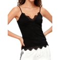 thumbnail image 3 of Women Camisoles Lace V Neck Tank Top Spaghetti Strap Slim Fitted -Tops Going Out Y2K Shirts Black S, 3 of 10
