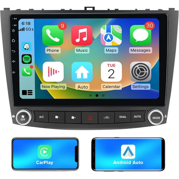Android 13 Car Radio Stereo for Lexus IS250 IS300 IS200 IS220 IS350 2005-2012 Wireless CarPlay Android Auto GPS Navigation 10 inch Touch Screen Bluetooth WiFi Unit Back Camera