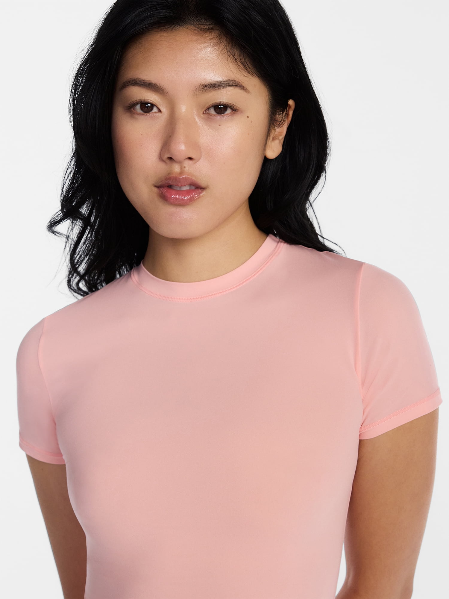No Boundaries Fit Stretch Tee with Short Sleeves, Women's XS-XXXL