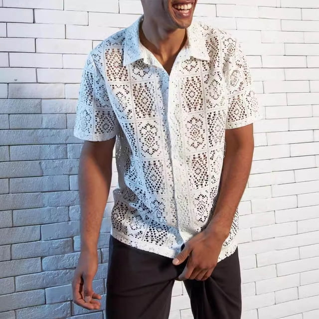 pstuiky Camisas de vestir de manga corta para hombre, Camiseta de ejercicio Splice Colorr para hombre, ajustada, de alta resiliencia, con cuello redondo y manga larga ropa de hombre l