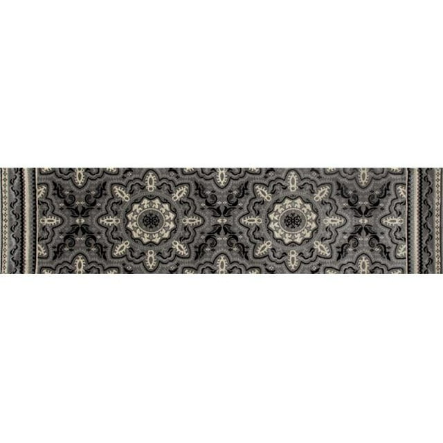 Art Carpet 24316 2 x 8 ft. Milan Collection Fanciful Woven Area Rug Runner, Gray