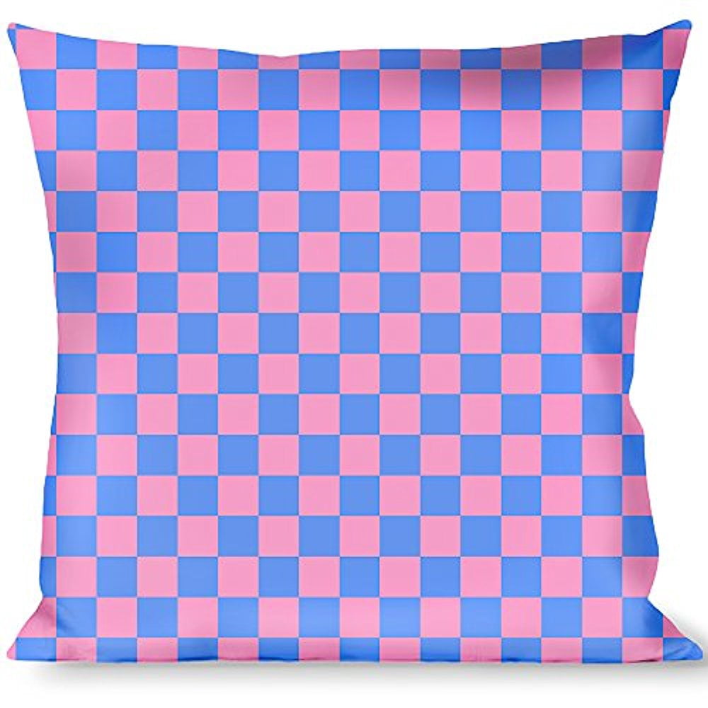Buckle-Down Throw Pillow - Checker Baby Pink Baby Blue