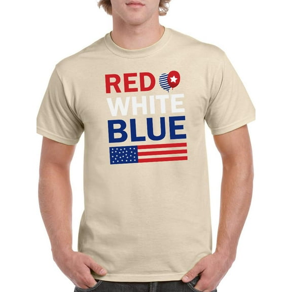 Red White Blue 4Th T-Shirt Men -Image by Shutterstock, Male Large