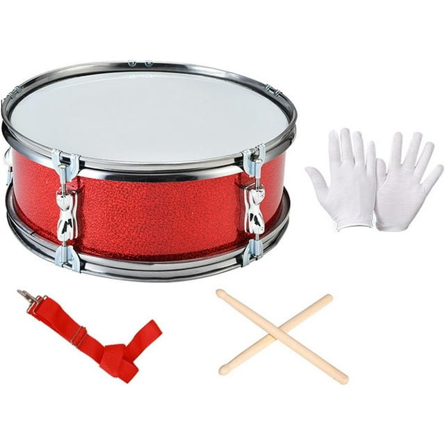 HUGFEGWE 11inch Snare Drum, Music Drums with Adjustable Strap, Percussion Instrument Musical Instruments, red CA919-126145