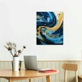 thumbnail image 2 of EastSmooth Blue and Gold Abstract Wall Art Blue Abstract Canvas Art Blue Fantasy Wall Art Gold Foil Abstract Painting Blue and White Abstract Poster Blue and Gold Marble Wall Decor for Bedroom, 2 of 4