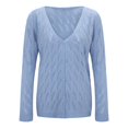 thumbnail image 5 of Vedolay Women's Cardigan Sweaters Autumn Long Sleeve Loose Coat Cardigan Coat Blue,L, 5 of 5