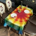 thumbnail image 2 of Tie Dye Soft Petal Ring Pattern Rectangle Tablecloth 60"x120",Waterproof Polyester Rectangle Table Cloth, Wipeable Spillproof Polyester Tablecloth for Dining, Camping, Indoor and Outdoor, 2 of 6