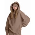 thumbnail image 2 of Women Hoodies with Eye Mask Oversized Long Sleeve Comfy Casual Basic Pullover Sweatshirts Fall Outfits Y2K Clothes Camel Color 4XL, 2 of 8