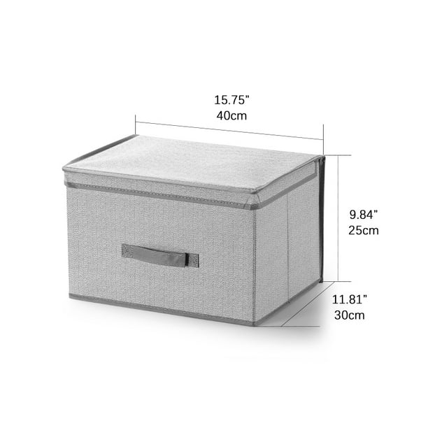 Pack de 2 Bacs de Rangement Cubes en Tissu Pliables, Paniers Boîtes  Organisateurs de Rangement avec Couvercles et Poignées pour Placard de  Chambre à Coucher 