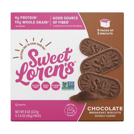 Sweet Loren's Breakfast Biscuit Non GMO Gluten Free Dairy Free Chocolate, 8 oz