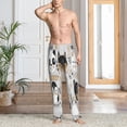 thumbnail image 5 of Uemuo Funny Animals Series Pattern Men's Wide Leg Palazzo Lounge Pants with Pockets Light Weight Loose Comfy Casual Pajama Pants-Medium, 5 of 9