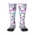 thumbnail image 2 of Picia Women Crew Soft Moisture-wicking Socks Eiffel Tower and Hearts Pattern Design Cotton Socks, One Size fit All, 2 of 9