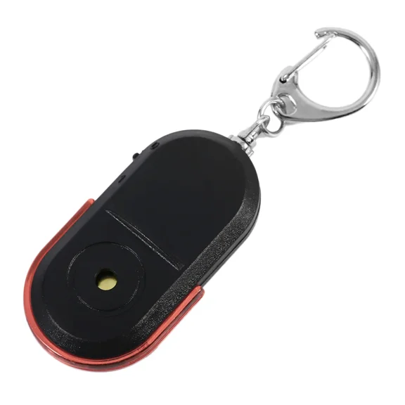 Portable car key finder anti-lost key finder smart find locator keychain whistle beep sound control LED torch