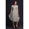 thumbnail image 3 of Bimba Robe d'Été Sans Manches à Col Rond pour Femmes, Imprimée de Feuilles Grises et de Fleurs de Plumeria, Tenue Décontractée-Xx-Grand, 3 of 6