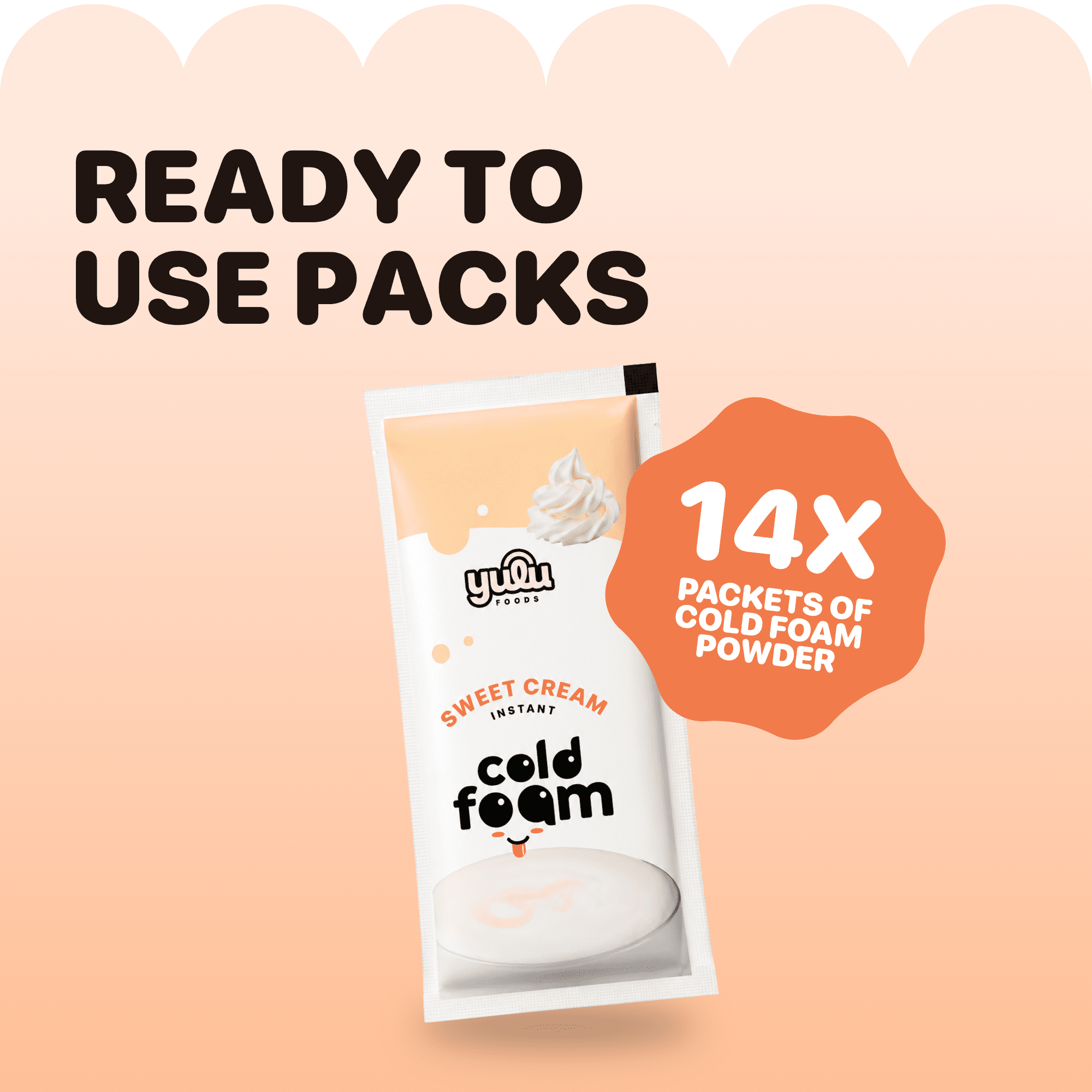 Yulu - Instant Cold Foam Sticks 14ct - Sweet Cream NET WT 9.87 oz (280g)
