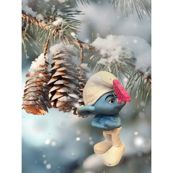 The Smurfs PVC Figure Ornament Figurine Holiday Charm Smurf 2” Gift