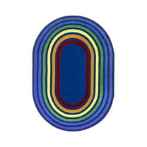 Rainbow Rings 5'4" x 7'8" Oval Area Rug In Color Multi-Color:Multi,Material:Nylon