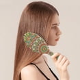 thumbnail image 3 of Bohemian Style Detangler Hair Brush, Earthy Artistic Pattern Paddle Comb for Wet and Dry Hair, Gentle Scalp Massage for Women and Teens, 3 of 8
