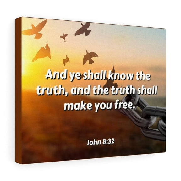 Scripture Walls John 8:32 The Truth Bible Verse Canvas Christian Wall Art Ready to Hang Unframed