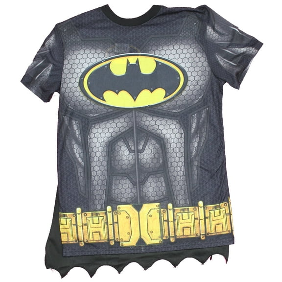 Batman Mens T-Shirt - Sublimation Costume Front W/ Cape (Small)