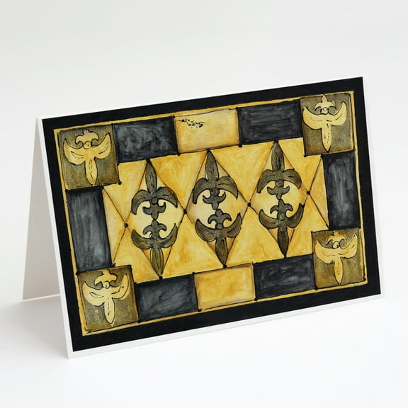 Fleur de lis Greeting Cards and Envelopes Pack of 8