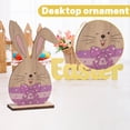 thumbnail image 3 of Easter Decorations Wooden Bunny Tabletop Decor 5.9 Inch for Spring Home Display, Happy Easter Desk Accent for Shelf Mantel, 3 of 6