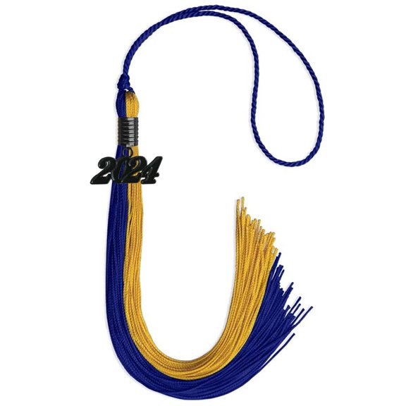Endea Graduation Royal Blue/Bright Gold Graduation Tassel with Black Date Drop