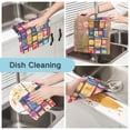 thumbnail image 2 of Yayeee 6 Pack Kitchen Dish Cloths Set for Washing Soft Drying Absorbent Microfiber Towels, Blue Jam, 2 of 9