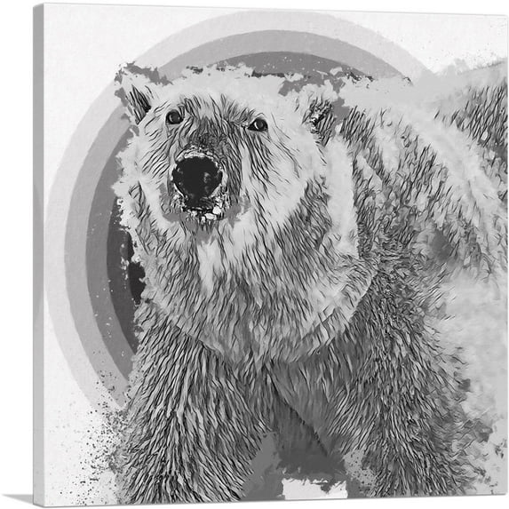 ARTCANVAS Polar Bear Modern Art Home decor Canvas Art Print - Size: 18" x 18" (0.75" Deep)