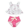 thumbnail image 3 of Little Baby Girls Flamingo Tankini 2 pcs Set Swimsuit Bathing Swimwear (1-2 Years), 3 of 4