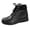 Black, variant on Women's Low Wedge Lace Up Ankle Boots Elastic Ankle Cuff Lightweight Non Slip Hiking Booties