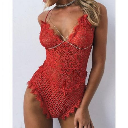 Viworld Sexy Womens Lingerie Lace Dress Babydoll Underwear Nightwear Sleepwear Bodysuit