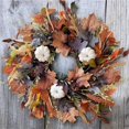 thumbnail image 6 of 24 inch Large Farmhouse Fall Wreath Decor for Front Door with White Pumpkin,Cotton,Lamb's Ear and Eucalyptus Leaves,Harvest Door Wreath for Autumn or Thanksgiving Decorations, 6 of 6