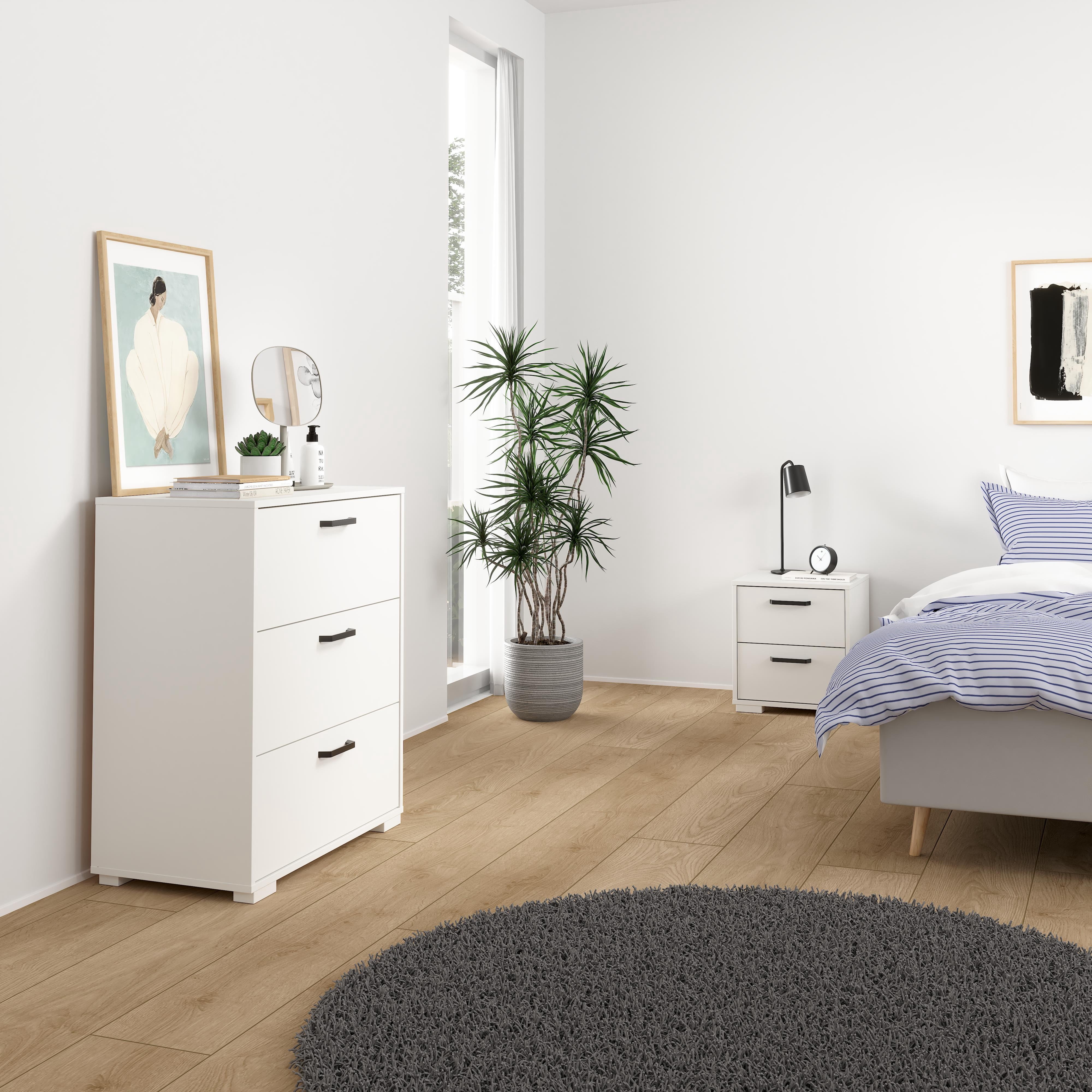 Tvilum Sofia 3-Piece Engineered Wood Bedroom Set in White