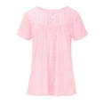 thumbnail image 5 of Summer Tops Trendy Loose Fitting Short Sleeve Tops for Women Tshirts Shirts for Women Cotton Plus Size Solid Color Tees T Shirts for Women Plus Size Loose Fit, 5 of 7