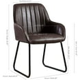 thumbnail image 6 of Vanity Art UC-15BLK 20.47 x 20 x 32.67 in. Mid Century Modern Counter Bar Chairs Synthetic Leather Upholstered Dining Chairs Arms Accent Chairs, Black - 2 Piece, 6 of 6