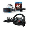 PlayStation VR Enhanced Gran Turismo Sport with Logitech Dual-motor Feedback Driving Force G29 Racing Wheel (PC + PS4 Compatible) Bundle